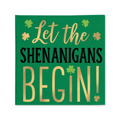 Shenanigans St. Patrick's Day Beverage Napkins, 16-Pack - 5 In. X 5 In.
