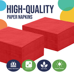 Red Luncheon Napkins | 100 Count