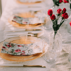 7.5 In. Rosè/Gold Petal Plates | 20 Count