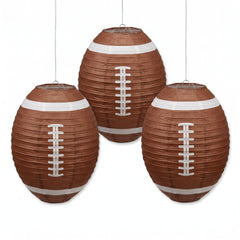 Football-Shaped Paper Lanterns - Set of 3