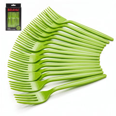 Lime Green Plastic Forks - 7.5 In. | 20 Count