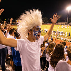 White Crazy Team Spirit Wig - One Size