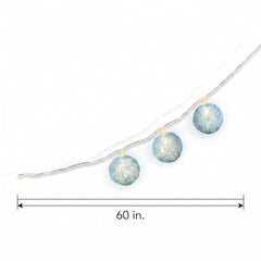 Blue Woven Ball LED String Lights, 5-ft, Battery Operated