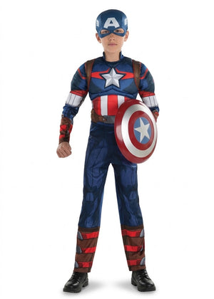 Captain America Boys Costume - Marvel Halloween Outfit - Toddler (3-4)