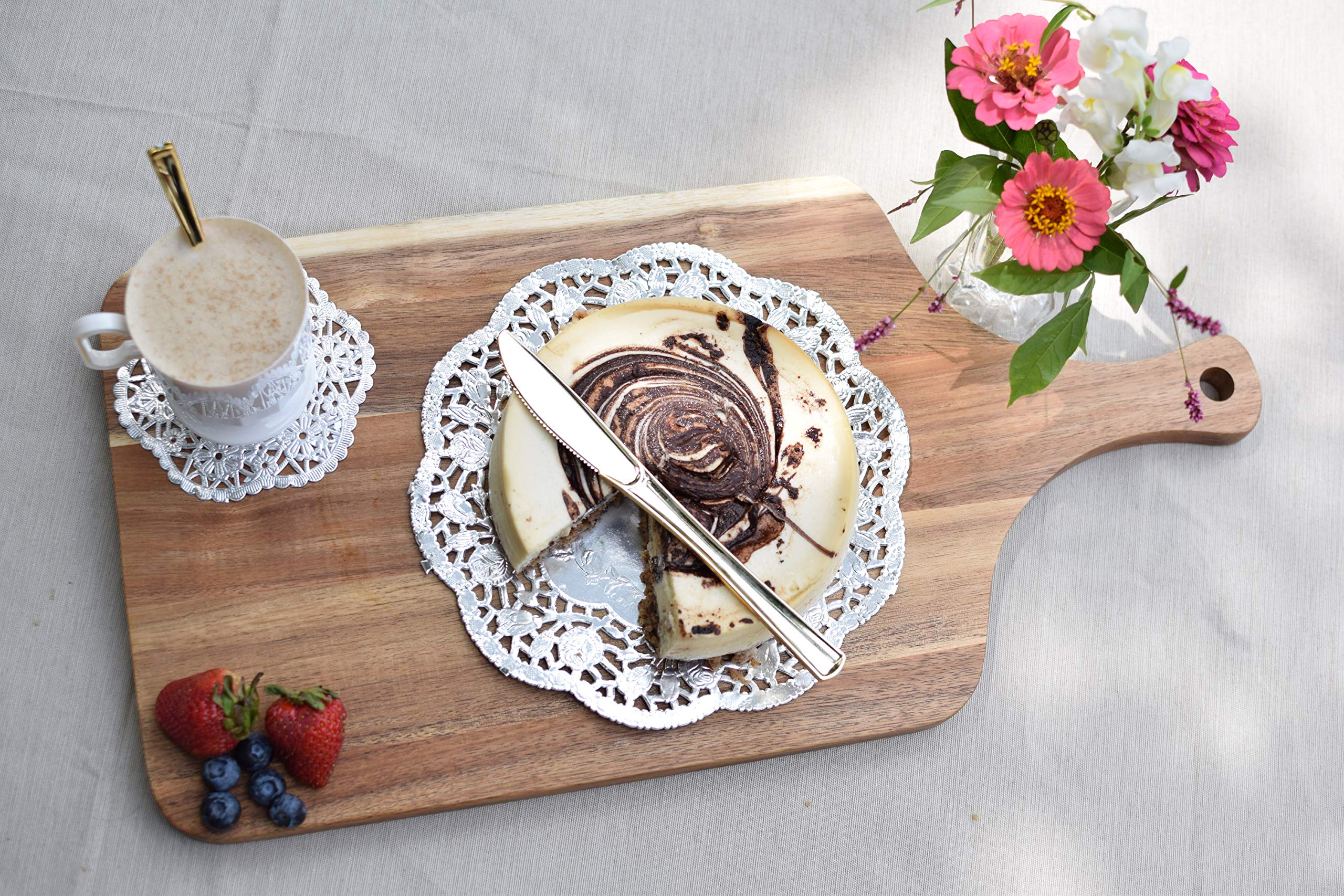 6.5 In. Round Silver Foil Doilies | 15 Count