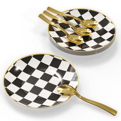 6 In. Checkerboard Plastic Plates | 10 Count
