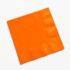 Vibrant Orange Solid Beverage Napkins