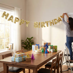 Golden Age "Happy Birthday" Gold Letter Banner