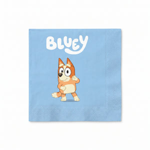 Bluey Birthday Party Beverage Napkins - 16 Pack - 5 In. X 5 In.