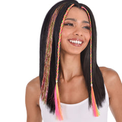 Bright Pink Tinsel Hair Extensions