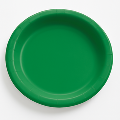 Festive Green 6.75" Round Paper Plates