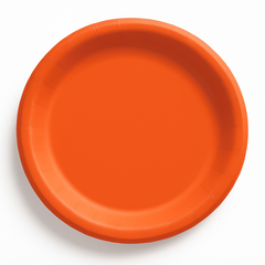 Vibrant Orange 6.75" Round Paper Plates