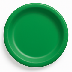 Festive Green 8.5" Round Paper Lunch Plates
