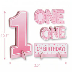 Pink "1st Birthday" Table Decorating Kit for Girls