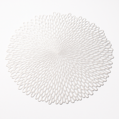 Elegant Gold Blossom Vinyl Placemat - 15.5-Inch Round