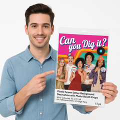 Good Vibes 70's Scene Setter with Photo Booth Props