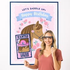 Saddle Up Birthday Scene Setter with Photo Booth Props