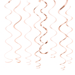 Rose Gold Swirl Decorations - 12-Pack