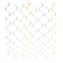 Pastel & Gold Swirl Hanging Decorations, 22-in, 12-Pack