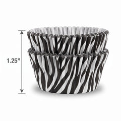 Mini Zebra Print Baking Cups