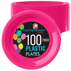 Little Gym - 7 In. Cerise Plastic Plates | 100 Count