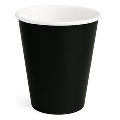 Jet Black 9oz Paper Cups - Solid Color Collection