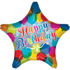 Sparkling Happy Birthday Star Foil Balloon