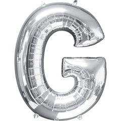 Silver Letter G Foil Balloon - Metallic Mylar Party Decor