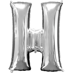 Silver Foil SuperShape Letter "H" Balloon