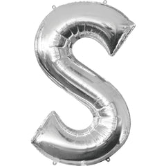 Silver Letter "S" Foil Super Shape Balloon