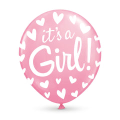 "It's a Girl!" 12-Inch Printed Latex Balloons