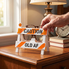 Caution "Old AF" Birthday Novelty Glasses