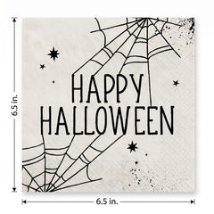 "Happy Halloween" Spider Web Luncheon Napkins - 6.5 In. x 6.5 In. - 40 Pack