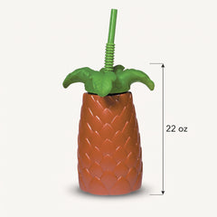 Tropical Palm Tree Cup with Straw