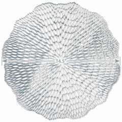 Premium Silver Blossom Placemats - Set of 4