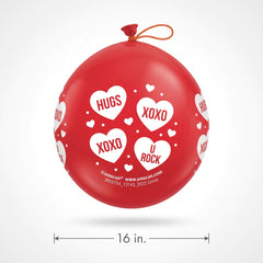 Valentine's Day Heart Punch Balloons Value Pack - 16 Count