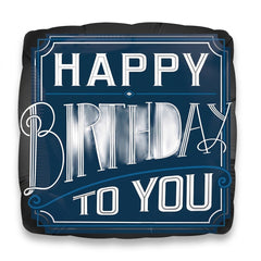 Stylish Happy Birthday Metallic Balloon - 18" Foil