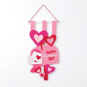 Valentine's Day 3D Felt Banner with Hearts and Mailbox