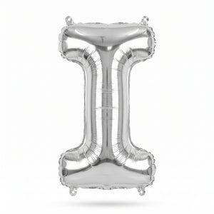 Silver Foil Letter "I" Air-Filled Balloon