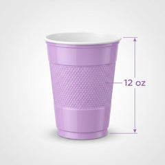 Purple Plastic Party Cups - 12 Oz. | 20 Count