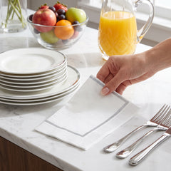 Premium Silver Guest Towel Napkins - 20 Count