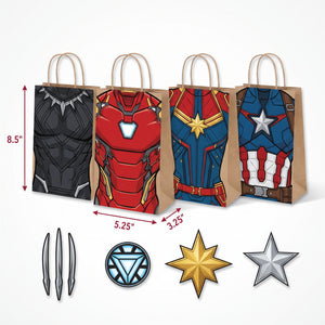 Marvel Avengers Customizable Kraft Favor Bags Kit - 8 Pack