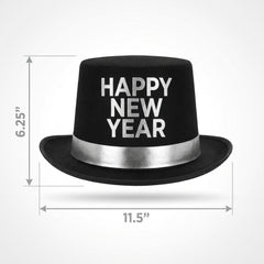 Illuminating "Happy New Year" Top Hat - Perfect for New Year's Eve Celebrations