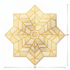 Gold Star Geometric Eid Placemat, 15-Inch