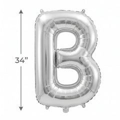 Silver Foil SuperShape Letter B Balloon