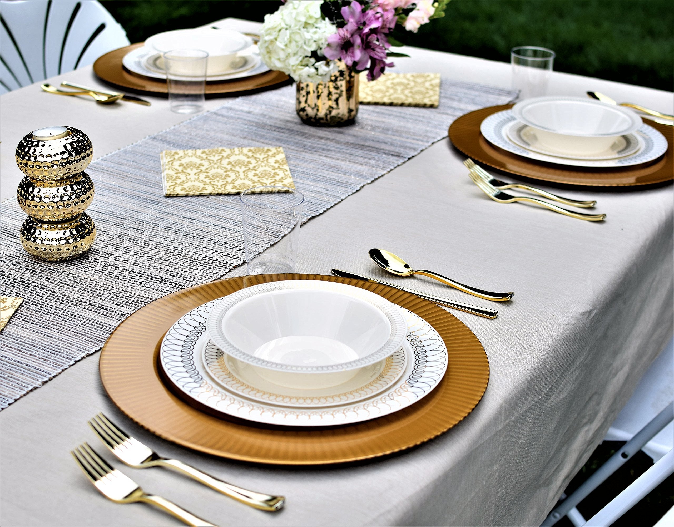 7.5 In. Gold Ovals Design Plates | 10 Count