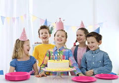 7 In. Cerise Plastic Plates | Case of 600