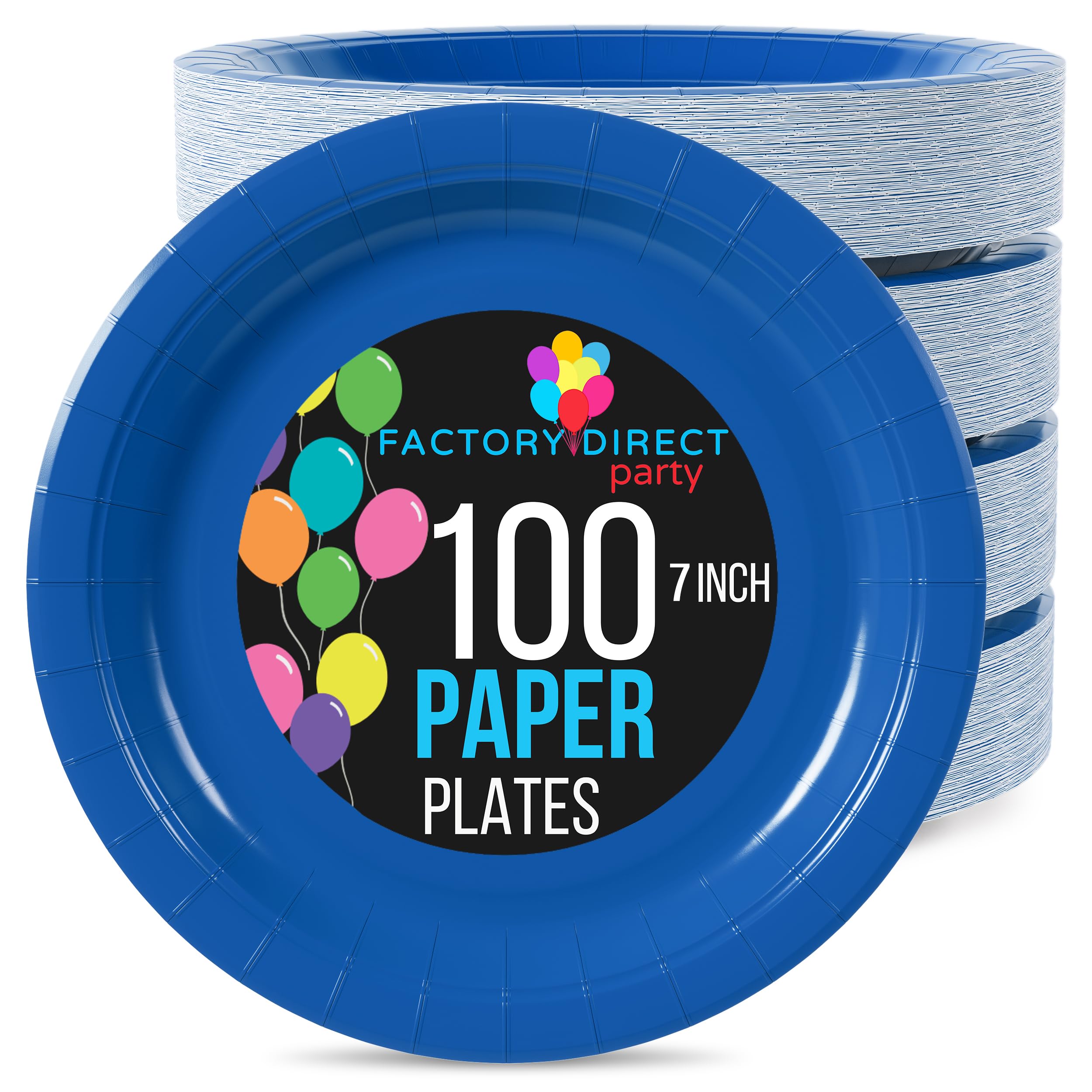 7 In. Dark Blue Paper Plates | 100 Count