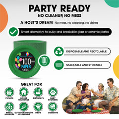 7 In. Emerald Green Paper Plates | Case of 1000