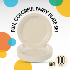 7 In. Ivory Paper Plates | 100 Count